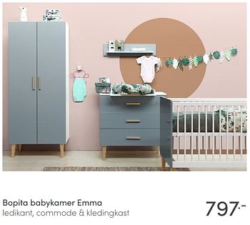 Aanbiedingen Bopita babykamer emma - Bopita - Geldig van 17/01/2021 tot 23/01/2021 bij Baby & Tiener Megastore