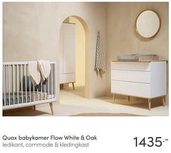 Aanbiedingen Quax babykamer flow white + oak - Quax - Geldig van 17/01/2021 tot 23/01/2021 bij Baby & Tiener Megastore