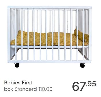 Aanbiedingen Bebies first box standerd - bebiesfirst - Geldig van 17/01/2021 tot 23/01/2021 bij Baby & Tiener Megastore