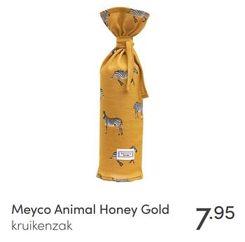 Aanbiedingen Meyco animal honey gold kruikenzak - Meyco - Geldig van 17/01/2021 tot 23/01/2021 bij Baby & Tiener Megastore
