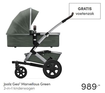 Aanbiedingen Joolz geo2 marvellous green 2-in-1 kinderwagen - Joolz - Geldig van 17/01/2021 tot 23/01/2021 bij Baby & Tiener Megastore