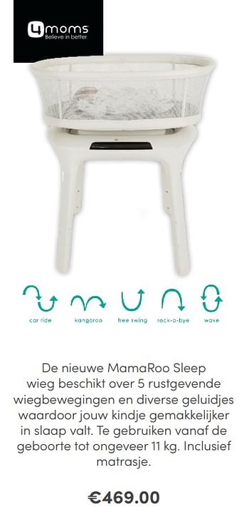 Aanbiedingen Mamaroo sleep - 4Moms - Geldig van 17/01/2021 tot 23/01/2021 bij Baby & Tiener Megastore