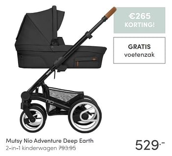 Aanbiedingen Mutsy nio adventure deep earth 2-in-1 kinderwagen - Mutsy - Geldig van 17/01/2021 tot 23/01/2021 bij Baby & Tiener Megastore