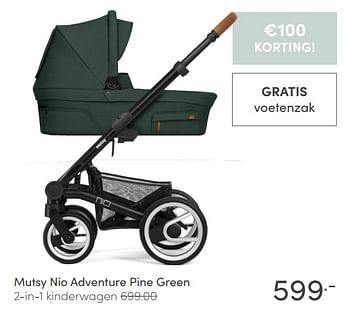 Aanbiedingen Mutsy nio adventure pine green 2-in-1 kinderwagen - Mutsy - Geldig van 17/01/2021 tot 23/01/2021 bij Baby & Tiener Megastore