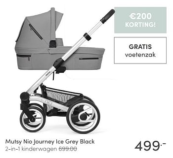 Aanbiedingen Mutsy nio journey ice grey black 2-in-1 kinderwagen - Mutsy - Geldig van 17/01/2021 tot 23/01/2021 bij Baby & Tiener Megastore
