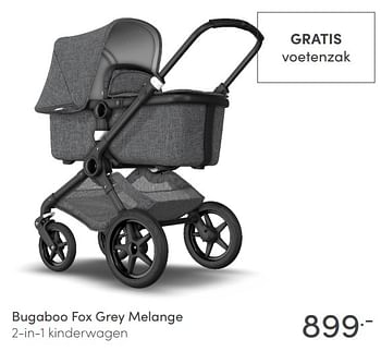 Aanbiedingen Bugaboo fox grey melange 2-in-1 kinderwagen - Bugaboo - Geldig van 17/01/2021 tot 23/01/2021 bij Baby & Tiener Megastore