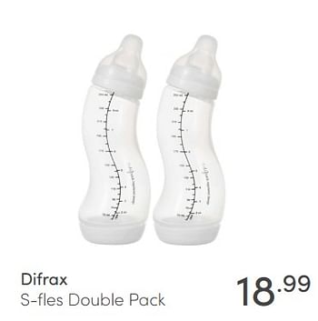 Aanbiedingen Difrax s-fles double pack - Difrax - Geldig van 17/01/2021 tot 23/01/2021 bij Baby & Tiener Megastore