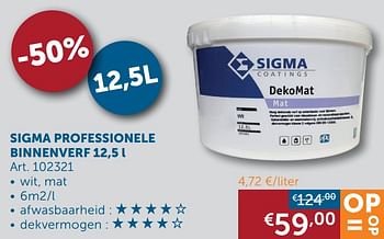 Aanbiedingen Sigma professionele binnenverf - Sigma - Geldig van 26/01/2021 tot 01/03/2021 bij Zelfbouwmarkt