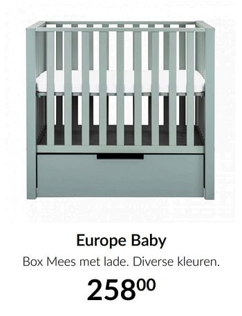 Aanbiedingen Europe baby box mees met lade - Europe baby - Geldig van 19/01/2021 tot 15/02/2021 bij Babypark