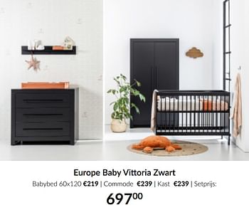Aanbiedingen Europe baby vittoria zwart - Europe baby - Geldig van 19/01/2021 tot 15/02/2021 bij Babypark