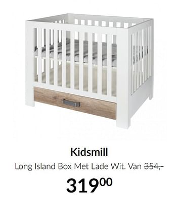 Aanbiedingen Kidsmill long island box met lade wit - Kidsmill - Geldig van 19/01/2021 tot 15/02/2021 bij Babypark