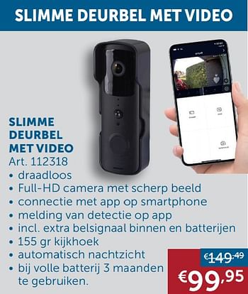 Aanbiedingen Slimme deurbel met video - Geldig van 26/01/2021 tot 01/03/2021 bij Zelfbouwmarkt