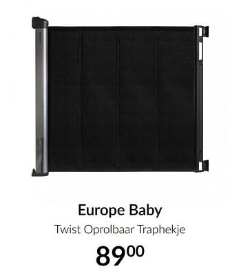 Aanbiedingen Europe baby twist oprolbaar traphekje - Europe baby - Geldig van 19/01/2021 tot 15/02/2021 bij Babypark