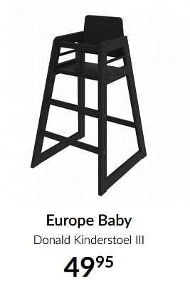 Aanbiedingen Europe baby donald kinderstoel iii - Europe baby - Geldig van 19/01/2021 tot 15/02/2021 bij Babypark