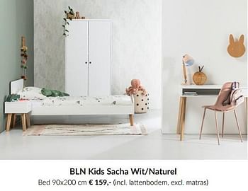 Aanbiedingen Bln kids sacha wit-naturel bed - BLN Kids - Geldig van 19/01/2021 tot 15/02/2021 bij Babypark