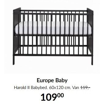 Aanbiedingen Europe baby harold ii babybed - Europe baby - Geldig van 19/01/2021 tot 15/02/2021 bij Babypark