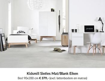 Aanbiedingen Kidsmill sixties mat-blank eiken bed - Kidsmill - Geldig van 19/01/2021 tot 15/02/2021 bij Babypark
