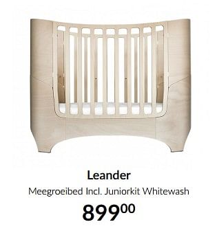 Aanbiedingen Leander meegroeibed incl juniorkit whitewash - Leander - Geldig van 19/01/2021 tot 15/02/2021 bij Babypark