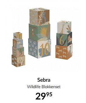 Aanbiedingen Sebra wildlife blokkenset - Sebra - Geldig van 19/01/2021 tot 15/02/2021 bij Babypark