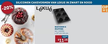 Aanbiedingen Bakvorm 6 muffins - Lékué - Geldig van 26/01/2021 tot 01/03/2021 bij Zelfbouwmarkt
