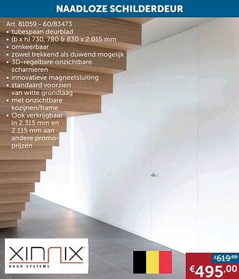 Aanbiedingen Naadloze schilderdeur - Xinnix - Geldig van 26/01/2021 tot 01/03/2021 bij Zelfbouwmarkt