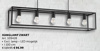 Aanbiedingen Hanglamp zwart - Geldig van 26/01/2021 tot 01/03/2021 bij Zelfbouwmarkt