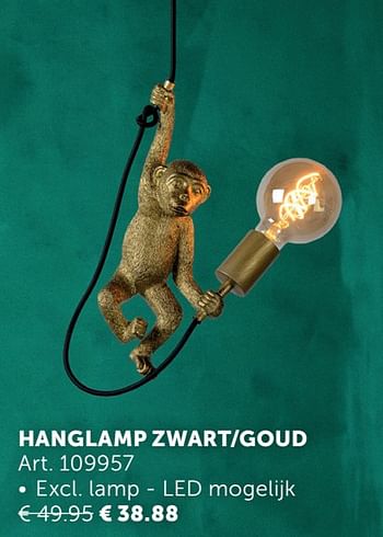 Aanbiedingen Hanglamp zwart-goud - Geldig van 26/01/2021 tot 01/03/2021 bij Zelfbouwmarkt