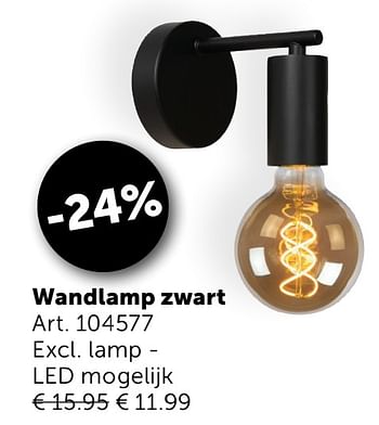 Aanbiedingen Wandlamp zwart - Geldig van 26/01/2021 tot 01/03/2021 bij Zelfbouwmarkt