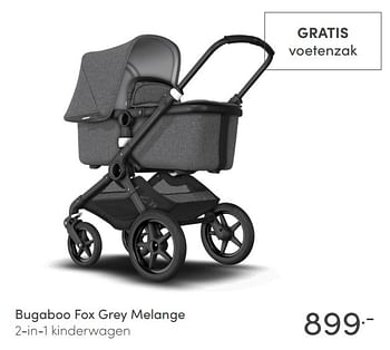 Aanbiedingen Bugaboo fox grey melange 2-in-1 kinderwagen - Bugaboo - Geldig van 24/01/2021 tot 30/01/2021 bij Baby & Tiener Megastore