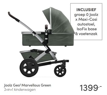 Aanbiedingen Joolz geo2 marvellous green 2-in-1 kinderwagen - Joolz - Geldig van 24/01/2021 tot 30/01/2021 bij Baby & Tiener Megastore