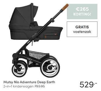 Aanbiedingen Mutsy nio adventure deep earth 2-in-1 kinderwagen - Mutsy - Geldig van 24/01/2021 tot 30/01/2021 bij Baby & Tiener Megastore