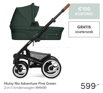 Aanbiedingen Mutsy nio adventure pine green 2-in-1 kinderwagen - Mutsy - Geldig van 24/01/2021 tot 30/01/2021 bij Baby & Tiener Megastore