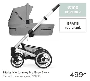 Aanbiedingen Mutsy nio journey ice grey black 2-in-1 kinderwagen - Mutsy - Geldig van 24/01/2021 tot 30/01/2021 bij Baby & Tiener Megastore