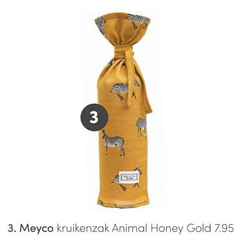 Aanbiedingen Meyco kruikenzak animal honey gold - Meyco - Geldig van 24/01/2021 tot 30/01/2021 bij Baby & Tiener Megastore