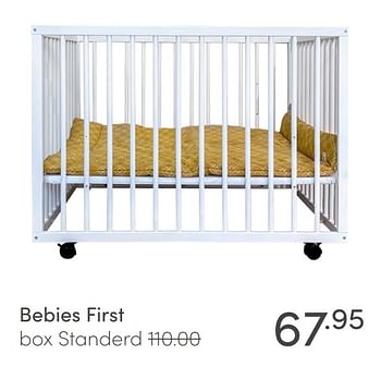 Aanbiedingen Bebies first box standerd - bebiesfirst - Geldig van 24/01/2021 tot 30/01/2021 bij Baby & Tiener Megastore