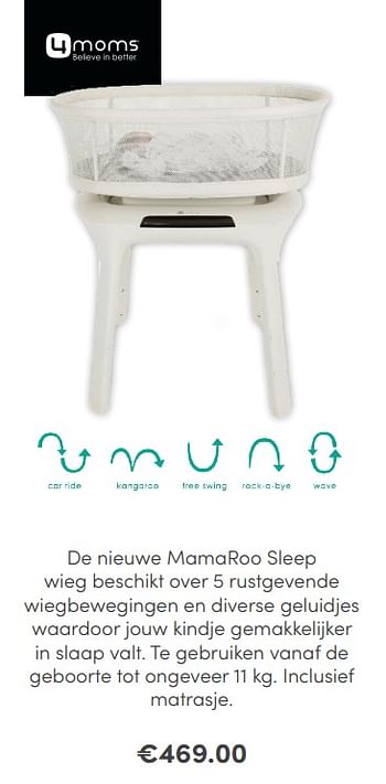 Aanbiedingen Mamaroo sleep - 4Moms - Geldig van 24/01/2021 tot 30/01/2021 bij Baby & Tiener Megastore