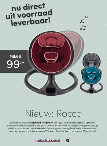 Aanbiedingen Rocco wipstoel - Xadventure - Geldig van 24/01/2021 tot 30/01/2021 bij Baby & Tiener Megastore