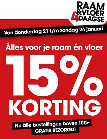 Aanbiedingen Álles voor je raam én vloer 15% korting - Huismerk - Kwantum - Geldig van 21/01/2021 tot 28/01/2021 bij Kwantum