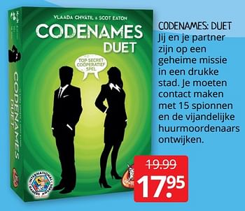 Aanbiedingen Codenames: duet - White Goblin Games - Geldig van 22/01/2021 tot 30/01/2021 bij Boekenvoordeel
