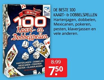 Aanbiedingen De beste 100 kaart- + dobbelspellen - Clown Games - Geldig van 22/01/2021 tot 30/01/2021 bij Boekenvoordeel
