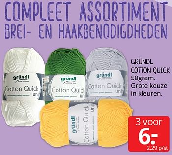 Aanbiedingen Gründl cotton quick - Grundl - Geldig van 22/01/2021 tot 30/01/2021 bij Boekenvoordeel