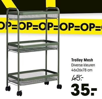 Aanbiedingen Trolley mesh - Huismerk - Kwantum - Geldig van 01/02/2021 tot 07/02/2021 bij Kwantum