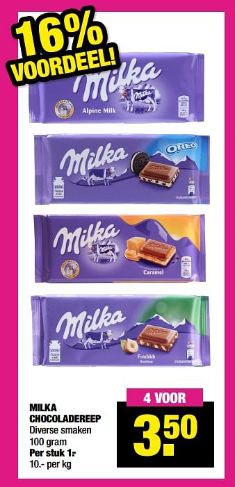 Aanbiedingen Milka chocoladereep - Milka - Geldig van 01/02/2021 tot 14/02/2021 bij Big Bazar