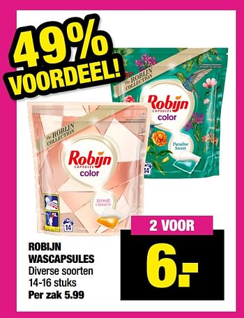 Aanbiedingen Robijn wascapsules - Robijn - Geldig van 01/02/2021 tot 14/02/2021 bij Big Bazar