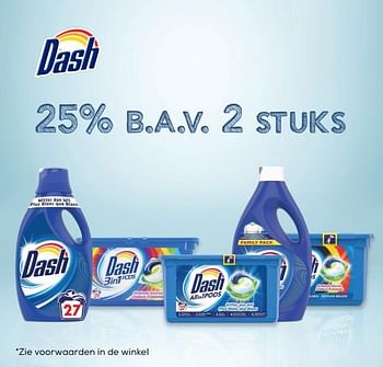 Aanbiedingen Dash 25% bij aankoop van 2 stuks - Dash - Geldig van 02/02/2021 tot 02/03/2021 bij Supra Bazar