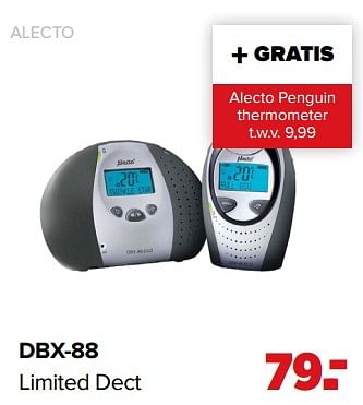 Aanbiedingen Dbx-88 limited dect - Alecto - Geldig van 01/02/2021 tot 27/02/2021 bij Baby-Dump