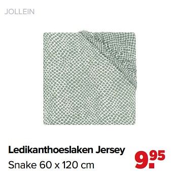 Aanbiedingen Ledikanthoeslaken jersey snake - Jollein - Geldig van 01/02/2021 tot 27/02/2021 bij Baby-Dump