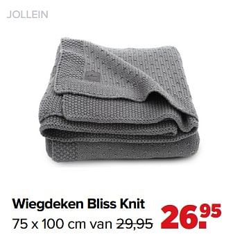 Aanbiedingen Wiegdeken bliss knit - Jollein - Geldig van 01/02/2021 tot 27/02/2021 bij Baby-Dump