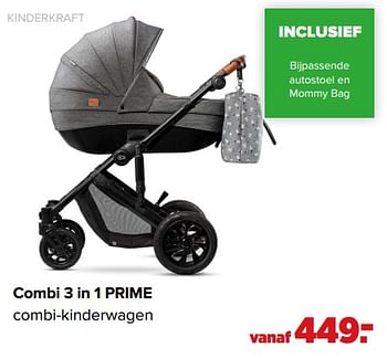 Aanbiedingen Combi 3 in 1 prime combi-kinderwagen - Kinderkraft - Geldig van 01/02/2021 tot 27/02/2021 bij Baby-Dump