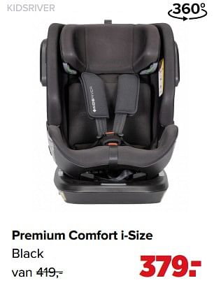 Aanbiedingen Premium comfort i-size black - Kidsriver - Geldig van 01/02/2021 tot 27/02/2021 bij Baby-Dump